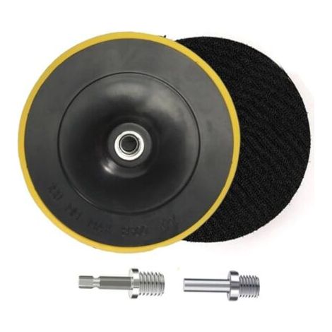 2 unidades de discos abrasivos, discos abrasivos de Klett, placa de abrasión, adaptador de Klett, soporte de placa de pulido para amoladora angular – 180 mm, M16 (1/4)