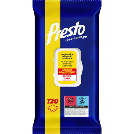 024941 HH Presto Toallitas húmedas universales para el hogar 120 unidades PL (dispensador desplegable).