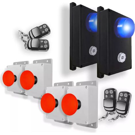 Alarme panique 4 boutons coup de poing SOS sans fil 150m haute-résistance 2 alertes sirène multi tonalités (gamme KP)