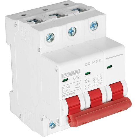 Le nouveau disjoncteur DZ47s-63Z C32 3P CC est un disjoncteur miniature 750 V 32 A destiné aux systèmes photovoltaïques. Il se monte sur rail DIN et possède un pouvoir de coupure basse tension de 6 00 (1/5)