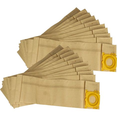 vhbw 20x sacchetto compatibile con Sebo Evolution 320, Evolution 370, Evolution 470 aspirapolvere - carta, 23,5cm x 15,5cm, color sabbia