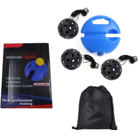 Dispositif d'auto-entraînement pour aide à l'entraînement aux cornichons, boules de rebond en PE noires de 74MM avec ficelle à haute élasticité Style 1 (1/5)