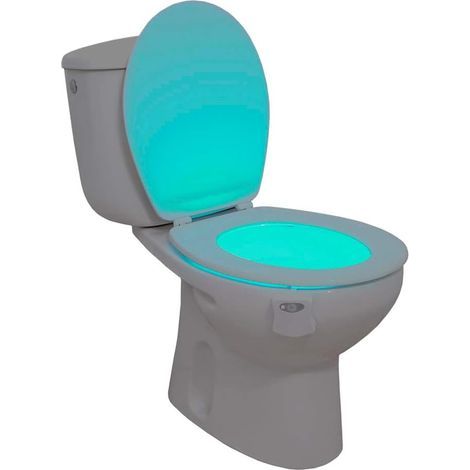 Luce per WC, luce notturna a LED per bagno e WC con sensore PIR e 8 opzioni di illuminazione a colori variabili (si attiva solo al buio) (1/5)