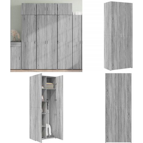 Highboard Grau Sonoma 70x42,5x185 cm Holzwerkstoff - Hochschrank - Grau - Wohnraumgestaltung - Regal - Aufbewahrung - Home & Living (1/5)