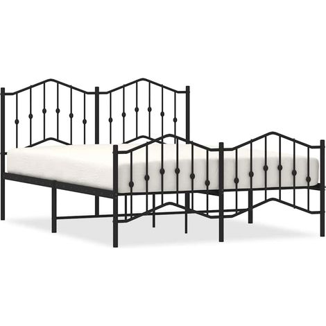 Maison Exclusive - Giroletto con Testiera e Pediera Metallo Nero 135x190 cm (1/5)