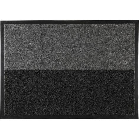 Paillasson 50x70 cm collection NOX 2en1 antidérapant et brossant noir et gris (1/4)
