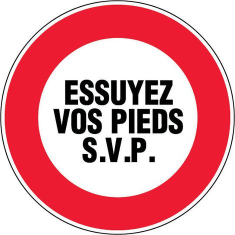 Panneau Essuer vos pieds SVP - Rigide Ø80mm - 4020129