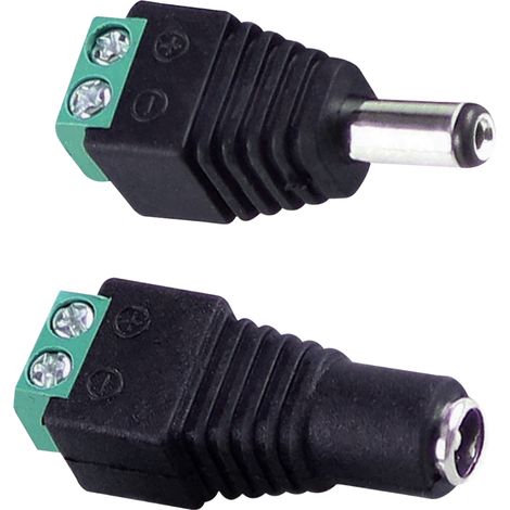 Steckdosen- und Steckerset für LED-Streifen, 2-polig, 12–24 V, IP20, 318633, Polux