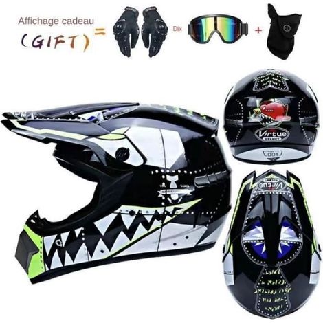 Casque Moto - Coque ABS EPS - Pour VTT BMX Descente Cyclocross - Tailles S M L XL - 960 g (1/4)