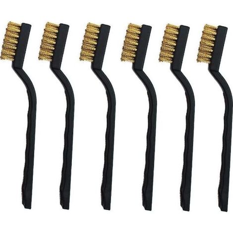 Mini brosses en laiton, lot de 6 pour nettoyer les projections de soudure et la rouille. (1/5)