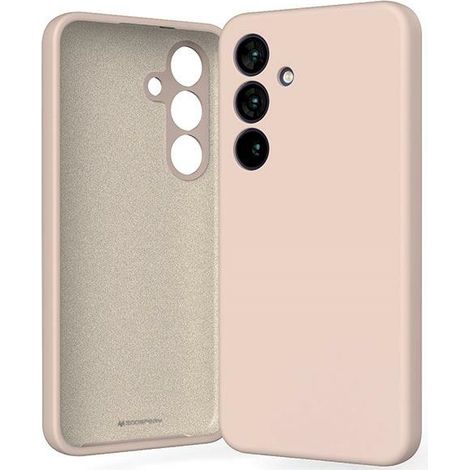 Custodia in silicone Mercury per Samsung Galaxy S24, colore rosa sabbia