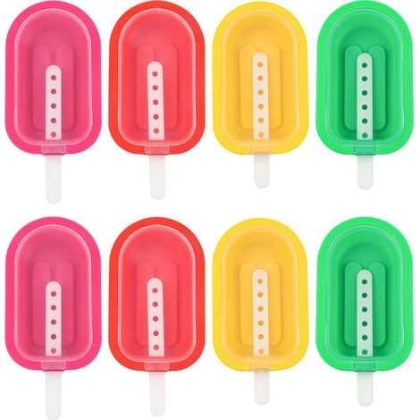 Eisform – Lebensmittelechtes Silikon – Stapelbar – 8-teilig – 2 Sets – Abmessungen: 105 x 65 x 26 mm (1/5)