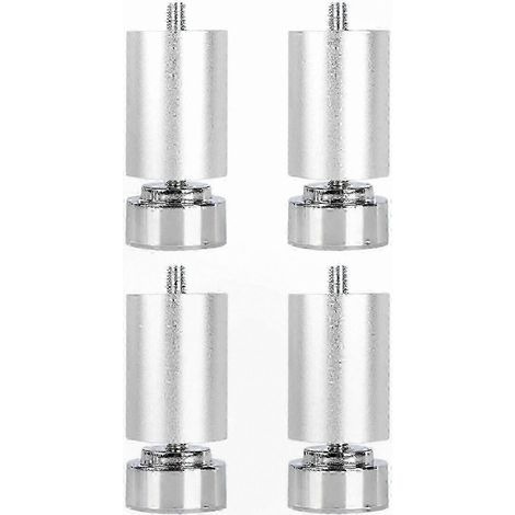 Pieds de support métalliques robustes et réglables pour meubles, raccord fileté M10, argentés, 10 cm (1/5)
