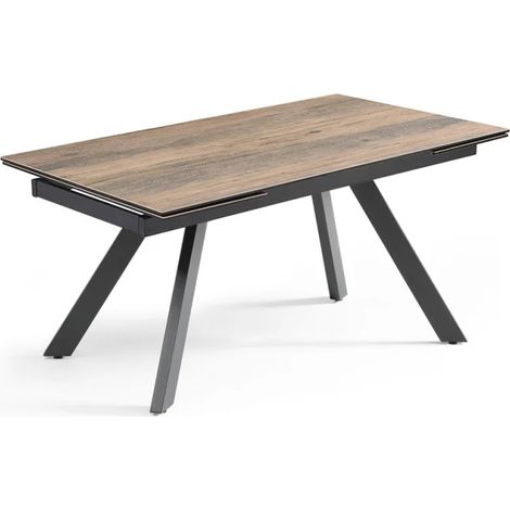 Table extensible 180/260 cm céramique effet bois pieds inclinés - TEXAS 08 (1/5)