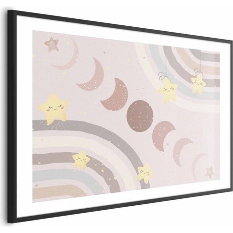 Póster - Fases lunares con arcoíris (1/4)