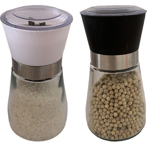 Moulin à Sel et Poivre - Mécanisme en Céramique Réglable - Pour Cuisine Maison - Lot de 2 (1/5)