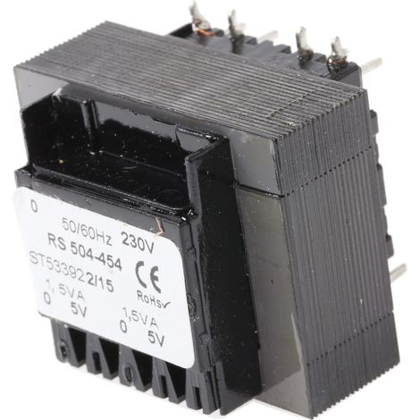 Transformateur pour circuit imprimé, Vin V c.a., Vout 5V c.a., 2 sorties, 3VA ( Prix pour 1 )