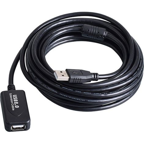Câble D’extension USB 2.0 - 5 m à 30 m - Amplificateur Intégré - Connecteur Mâle A vers Femelle A - Tresse Tissée (1/5)