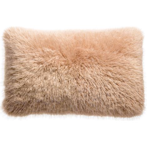 VIVARAISE - Coussin décoratif Betani en fausse fourrure polyester marron - 40 x 65 cm (1/5)