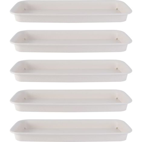 Lot de 5 pots rectangulaires en plastique pour plantes grasses,bac de récupération d'eau. jardin, balcon ou toute autre occasion. (1/5)
