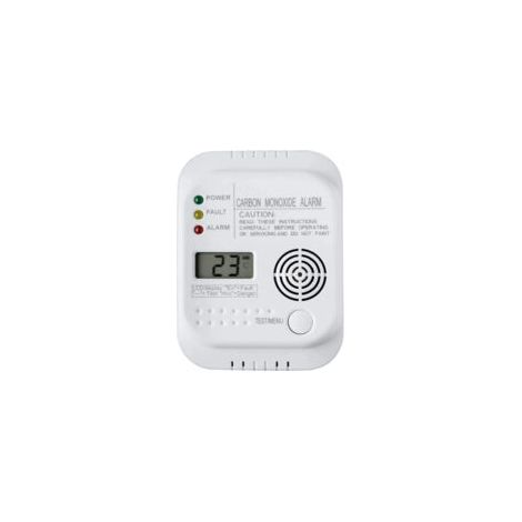 Detector de monóxido de carbono, alimentado por batería, detector de gas con pantalla e indicador de temperatura - Crezuo