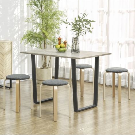 Set 4 sgabelli da pranzo impilabili grigi in legno HAVRYA (1/5)
