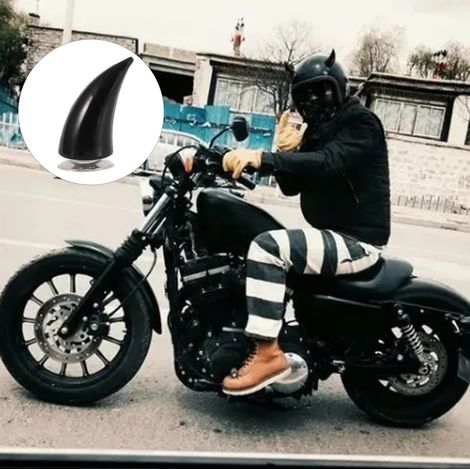 Casque moto corne de diable avec ventouse caoutchouc décoration universelle unique ornement (1/5)