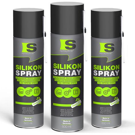 Spraytive 3x 500ml Silikonspray - Farbloses Schmier- & Gleitspray für Auto & Haushalt (1/5)