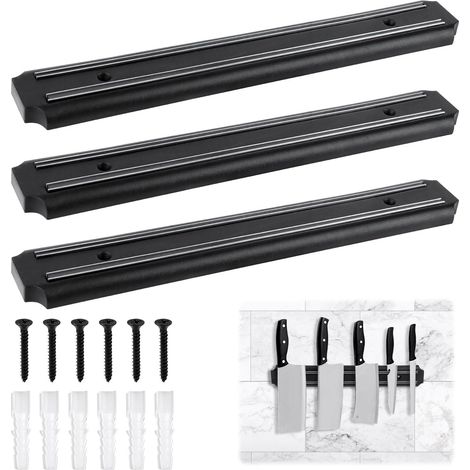 Portacoltelli magnetico, 3 pezzi da 33 cm, barra magnetica per coltelli, magnete da parete con magnete extra forte, portacoltelli magnetico per coltelli, utensili da cucina e utensili (1/5)