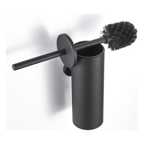 Toilettenbürste, Edelstahl-Toilettenbürste, Wand-Toilettenbürste, Toilettenbürste mit Deckel, schwarz (1/5)