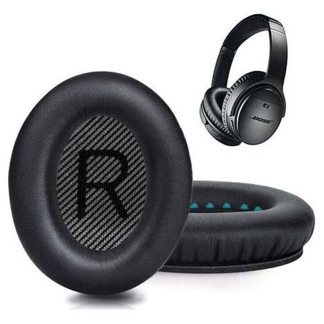 Coussinets de rechange pour casque professionnel, housse en mousse souple pour casque supra-auriculaire Bose Quietcomfort Series (noir) (1/4)