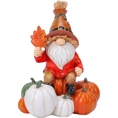 Figurines de citrouilles et gnomes d'automne en résine, décoration de table pour l'intérieur et l'extérieur (1/5)