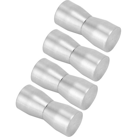 Lot de 4 poignées de porte en verre, boutons de tirage en acier inoxydable, remplacement pour salle de bain ou bureau. (1/5)