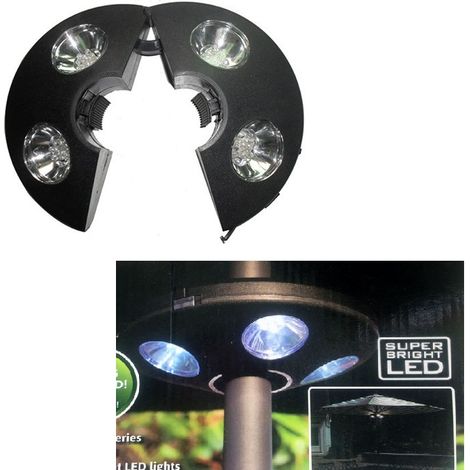 Lámpara LED para parasol con 4 focos giratorios - Con mando a distancia