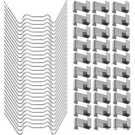 100Pcs Clips de Vitrage pour Serre Inclure 50Type W Serre Pinces en Acier Inoxydable et 50 Clips de Type Z pour Vitre de Serre
