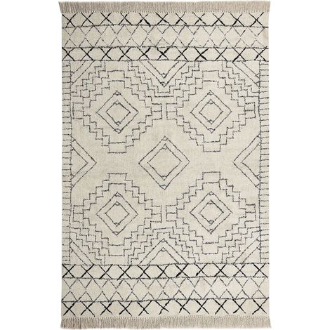 Teppich ZEYNE Beige 160 x 230 cm Baumwolle