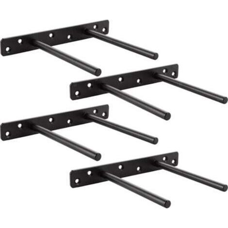 4 Pièces T Equerre Etagere Murale, Support Etagere Invisible , Fixation Invisible Étagère Convient pour le Montage Mural dans la Cuisine ou le Salon (1/4)