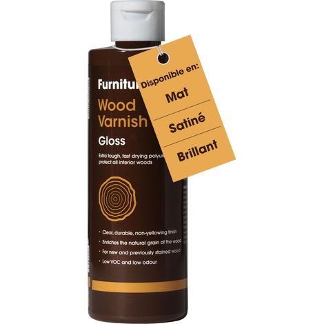Vernis Bois Intérieur Ultra Résistant 500ml Gloss - Vernis à Séchage Rapide et en Phase Aqueuse, Protège les Meubles en Bois Dur et Tendre, Portes etc. Contre les Chocs, Rayures (1/5)