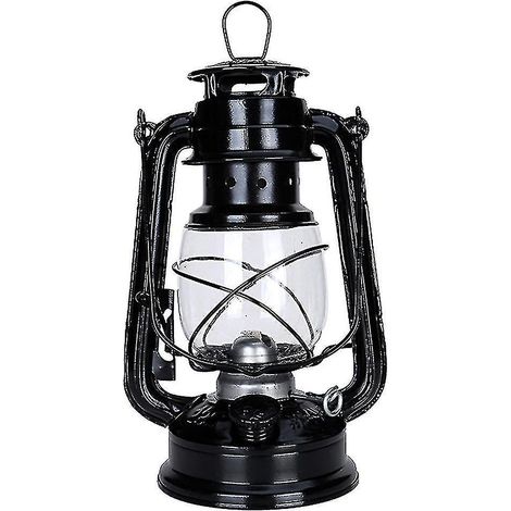 Klassische Retro-Öllampe, 25 cm, dimmbar, schwarz