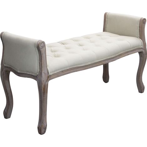 Panca poltrona da interno in legno e tessuto seduta comoda MARYLEAN - AliceBlue (1/5)