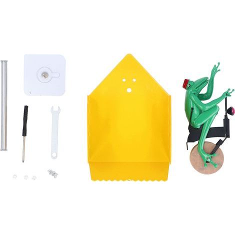 Grenouille sur monocycle porte-papier hygiénique fer bois mural amusant rouleau de papier distributeur de stockage pour salle de bain cuisine (1/5)