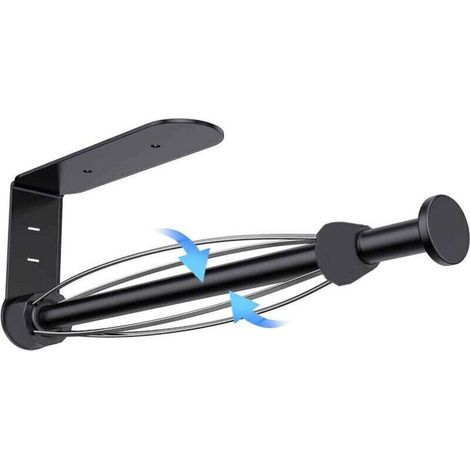 Porte essuie-tout, Porte Sopalin sans Perçage, Porte Rouleau Essuie Tout Mural Auto-Adhésif à Suspendre, Noir Support Sopalin Effet Amortissant, pour Cuisine Salle de Bains..DEBUNS (1/4)