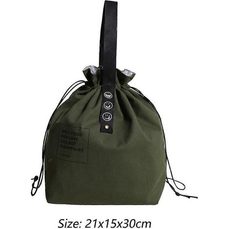 Sac fourre-tout en toile à ouverture droite avec cordon de serrage, style industriel, idéal pour les pique-niques et les déjeuners. Poches de sac à main. Nouveauté.