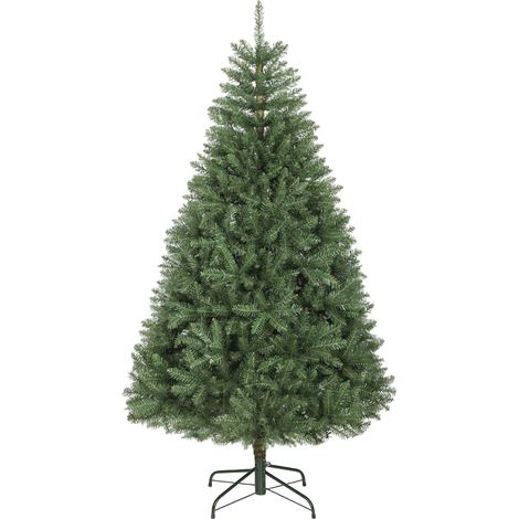 Árbol de Navidad artificial de 180 cm, árbol de Navidad realista con 1687 puntas de ramas articuladas, soporte de metal, color verde. (1/5)