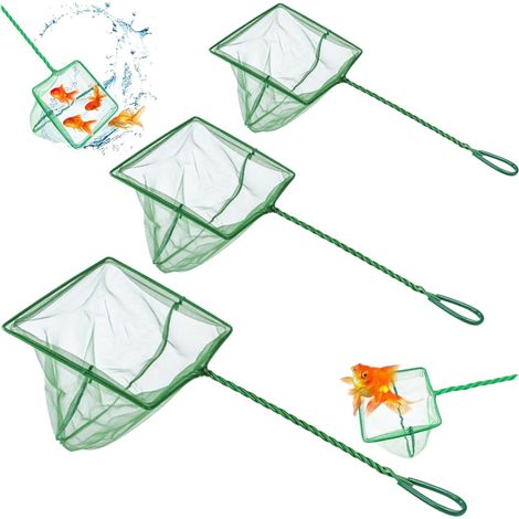 3 Pièces Épuisette, Mailles Fines Épuisette, Nylon Épuisette, 3 Tailles Épuisette, Pour Aquarium Et Étang (1/5)