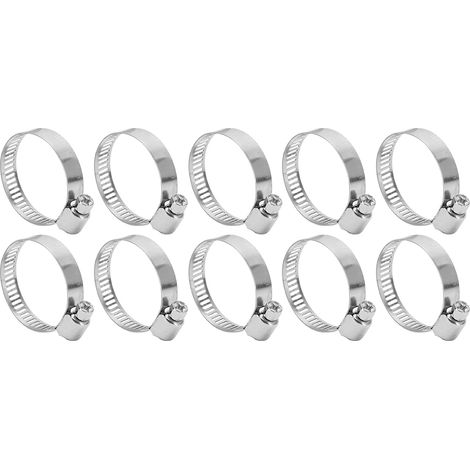 Colliers de serrage pour tuyaux d'entraînement de 3.5cm, 10 pièces, boucle de fixation de tuyau carré d'eau en acier inoxydable (1/5)