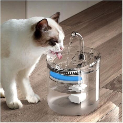 Battery Operated Cat Water Fountain, 2L Cordless Quiet Fountain for Indoor Cats, Easy to Clean Water Fountain for Indoor Cats, Ideal for Small Animals (1/4)