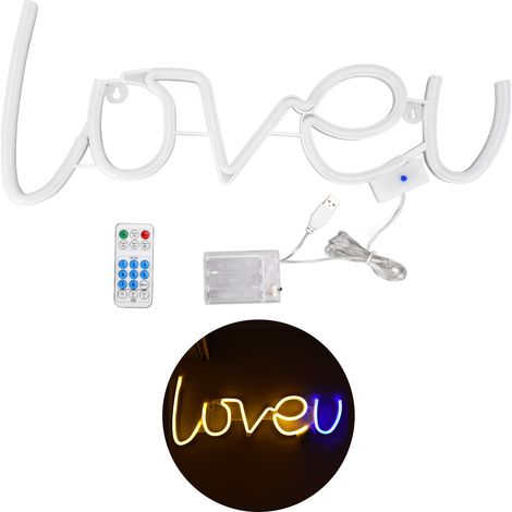 LOVEU 18-Tasten-LED-Neonlampe mit 8 Modi und USB-Fernbedienung, warmweißes und blaues Licht, 300 lm für die Innendekoration (1/5)