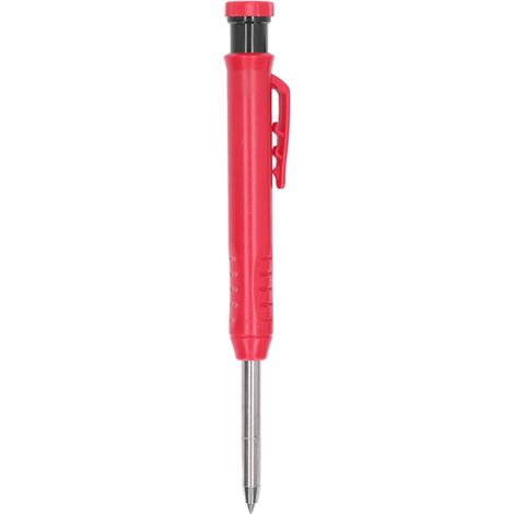 Kit de crayons de charpentier mécaniques avec taille-crayon intégré et recharges de 2,8 mm, rouge.