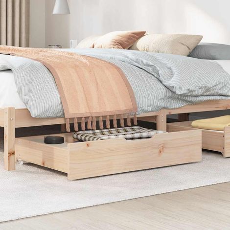Tiroirs sous le lit avec roulettes 2 pcs 80x55x17 cm pin massif CFW81482 (1/5)